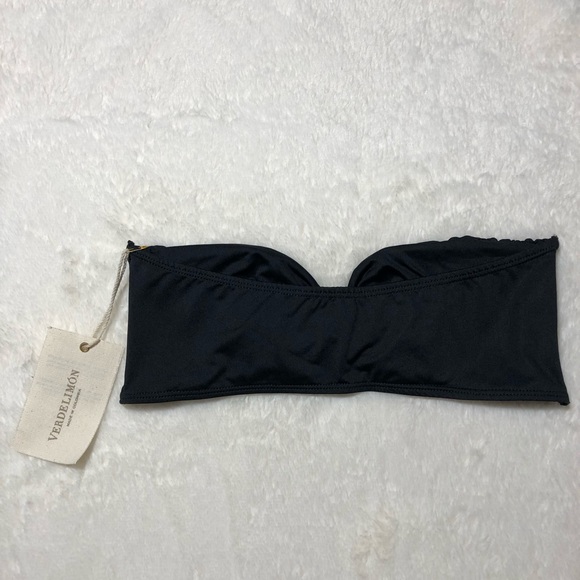 NEW Verdelimon Swimwear Loira Bikini Top Luxury Colombia Ruching Black Unique - Picture 4 of 4